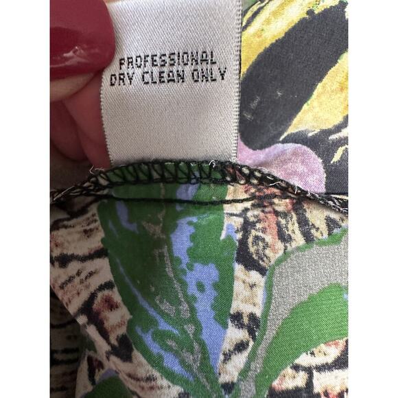 Vintage Cache 100% Silk Tropical Jungle Print Dress 12 – Boho Festival Y2K - Picture 12 of 12